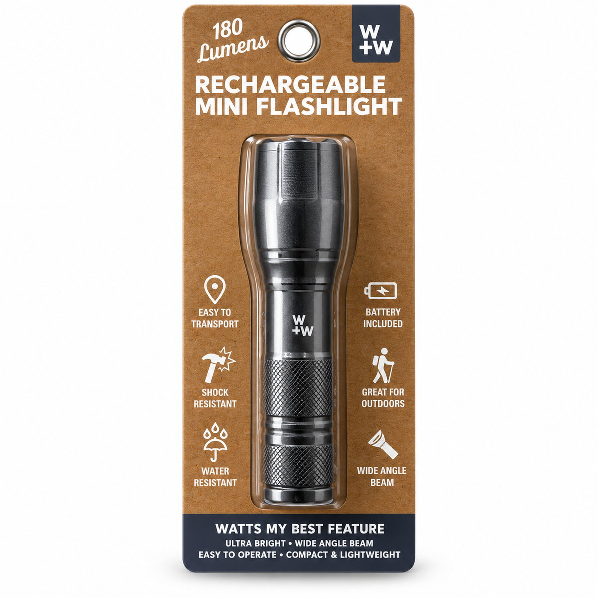 LINTERNA RECARGABLE 180 LUMENS