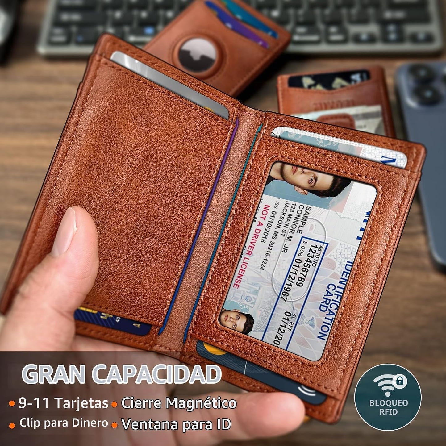 TARJETERO CON CLIP Y AIRTAG